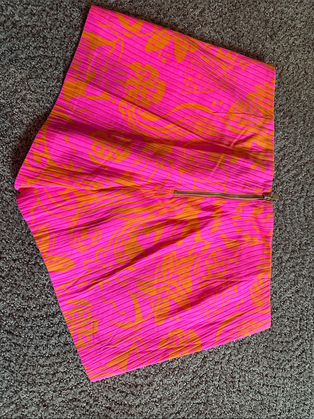 Lilly Pulitzer Pink & Orange Floral Ribbed Athletic Shorts - Picture 3 of 3
